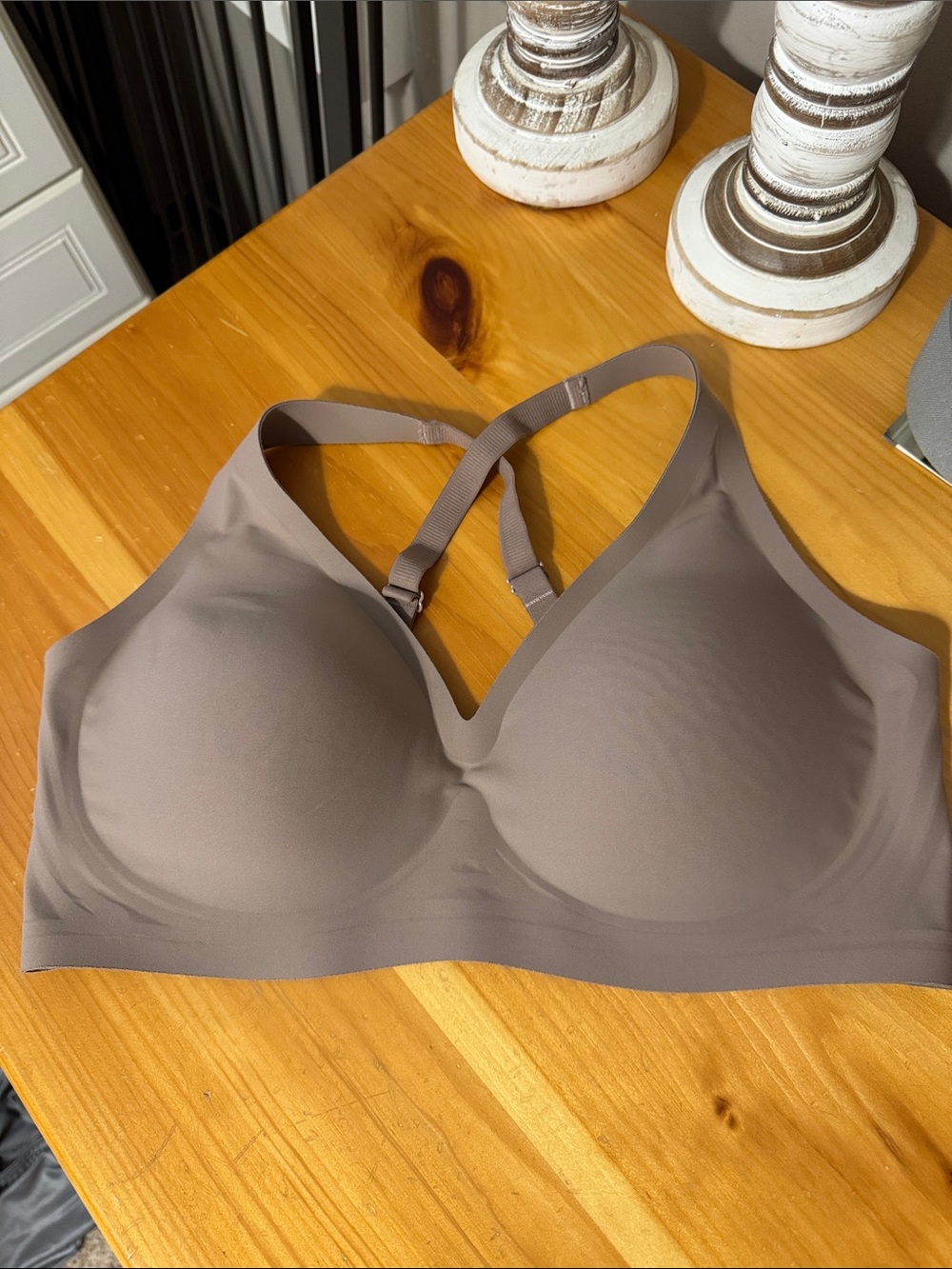 Seamless Padded Convertible Jelly Bra - Taupe
